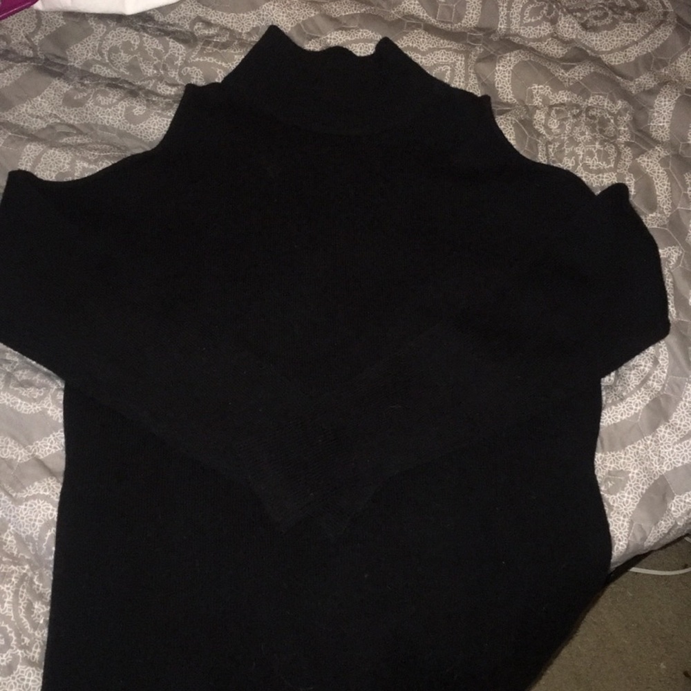 Halogen Cowl Neck Sweater with Arm Cut Outs